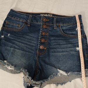 Rewash Dark Blue Jean Shorts with Frayed Hem